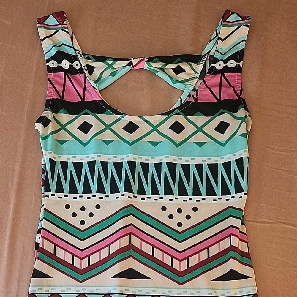 Geometric Patterned Mini Dress